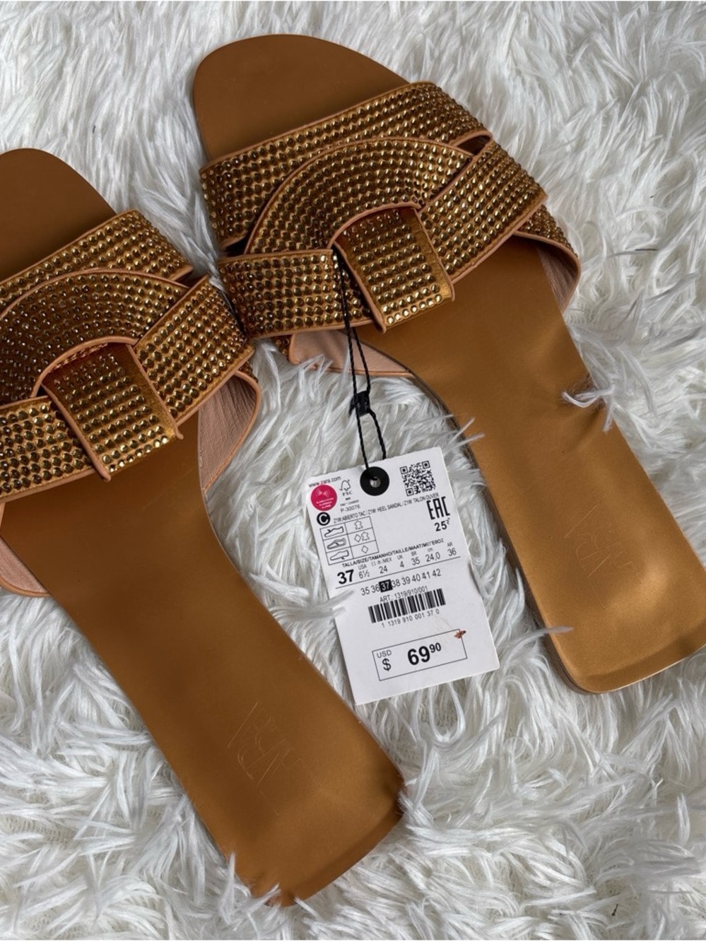 Women’s Embellished Slide Sandals - Brown